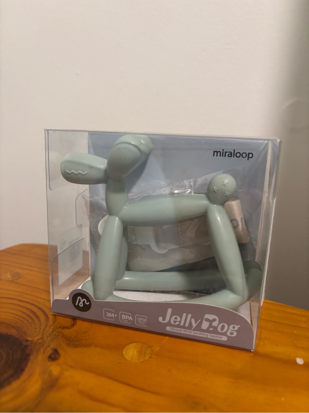 Miraloop Jelly Dog Teether in Mint